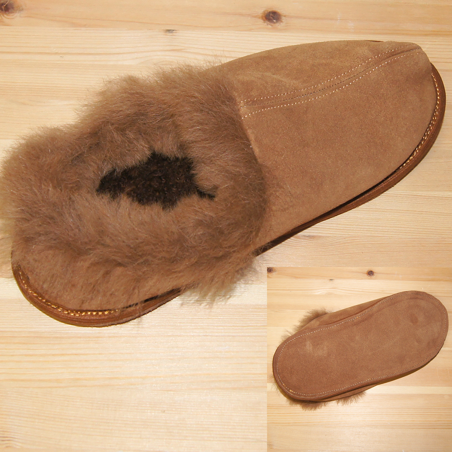 Premium Hausschlappen/house slippers LONDON, Farbe/colour: beige, Größe/size: XS